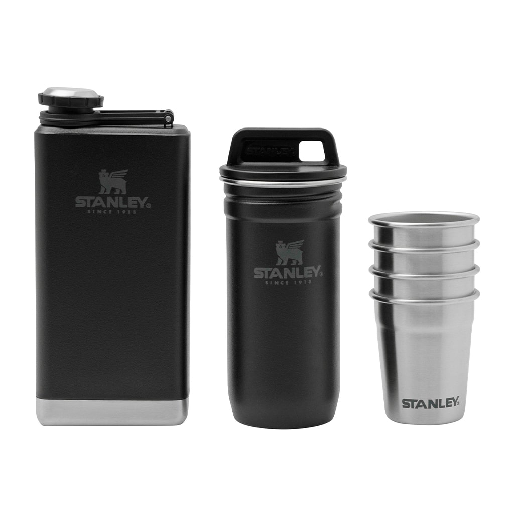 ست شات و قمقمه کتابی استنلی اورجینال مدل Adventure Pre-Party Shot Glass + Flask Set ضمانت اصالت و سلامت فیزیکی کالا