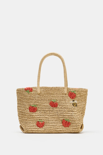 کیف زنانه زارا EMBROIDERED TOTE BAG اورجینال